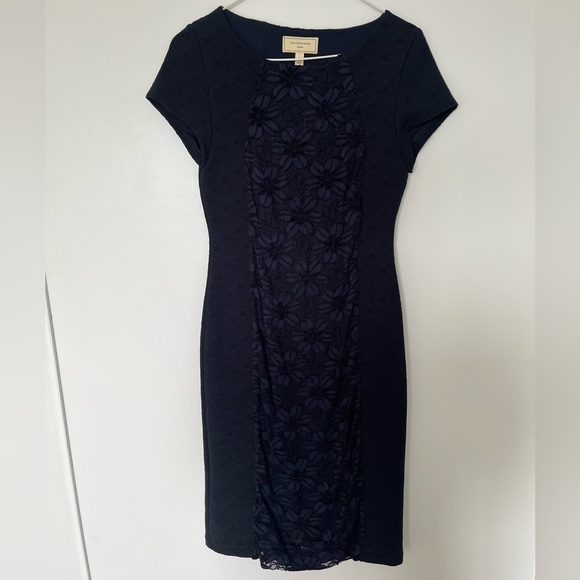 Moulinette Soeurs Anthropologie Jocelyn Navy Blue Shift Dress - Picture 5 of 8